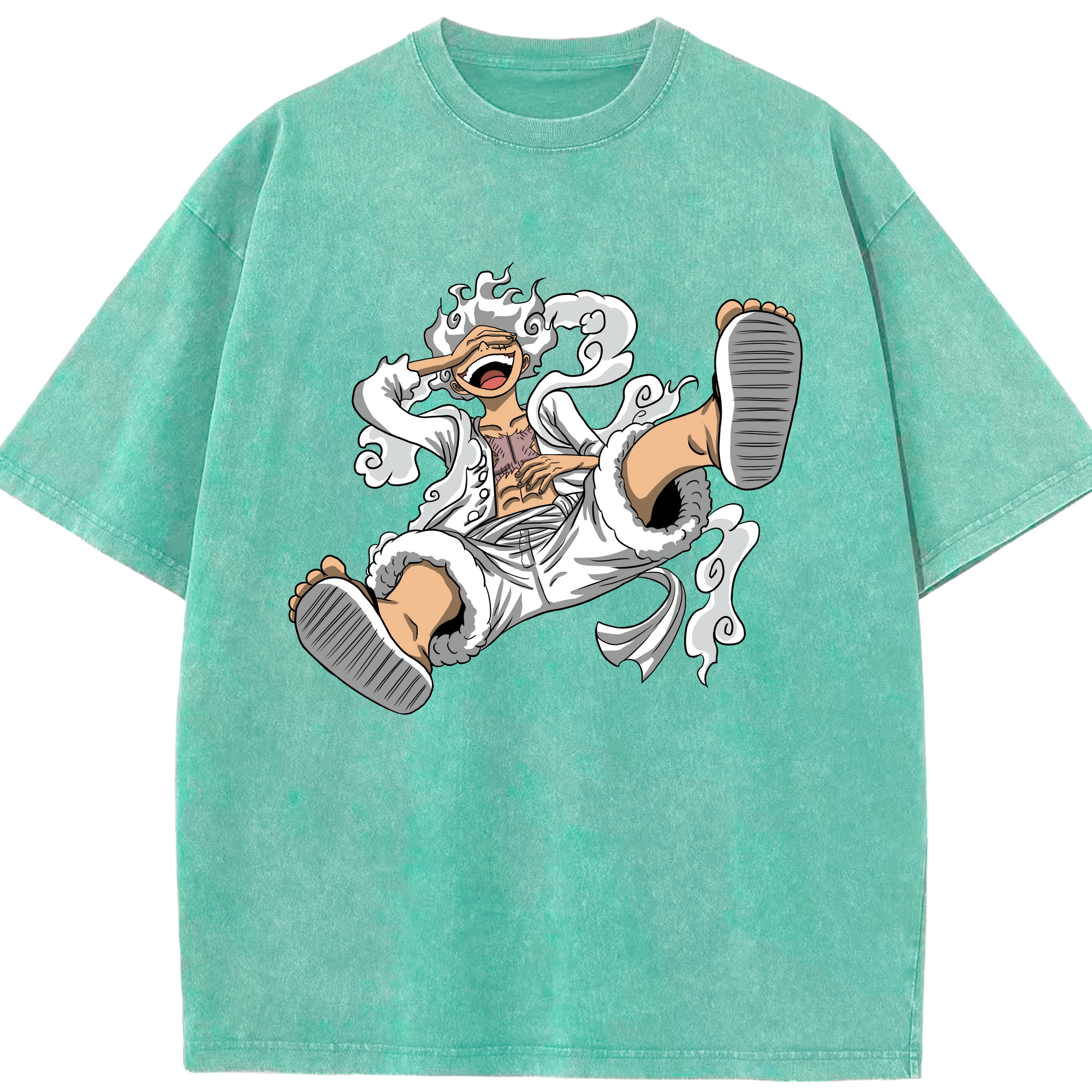 ワンピース モンキー・D・ルフィ ONE PIECE Monkey D. Luffy 綿100% ヴィンテージ風 半袖Tシャツ（フロントプリント）